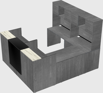 Shared one sided u-shaped reception desk