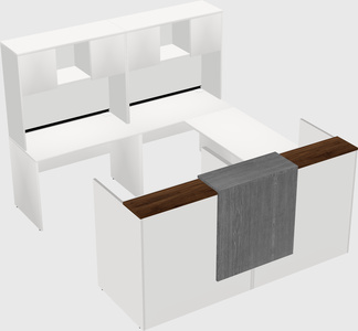 Shared one sided u-shaped reception desk