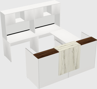 Shared one sided u-shaped reception desk