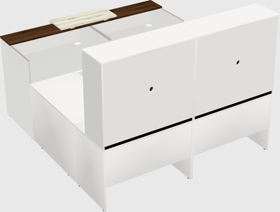 Shared one sided u-shaped reception desk