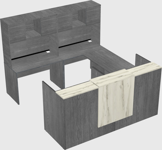 Shared one sided u-shaped reception desk