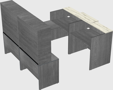 Shared one sided u-shaped reception desk