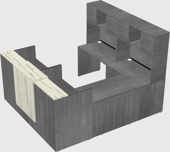 Shared one sided u-shaped reception desk