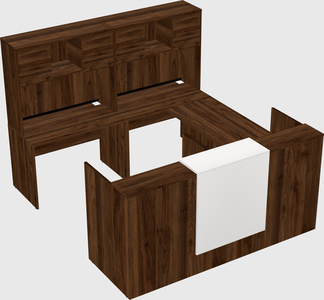 Shared one sided u-shaped reception desk