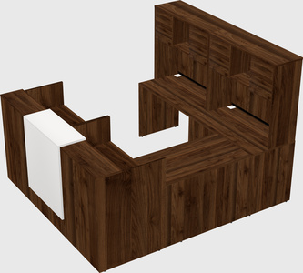 Shared one sided u-shaped reception desk