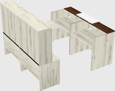 Shared one sided u-shaped reception desk