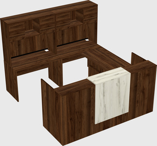 Shared one sided u-shaped reception desk