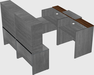 Shared one sided u-shaped reception desk