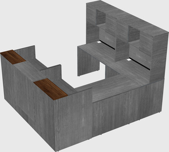 Shared one sided u-shaped reception desk