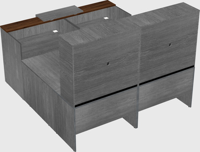Shared one sided u-shaped reception desk