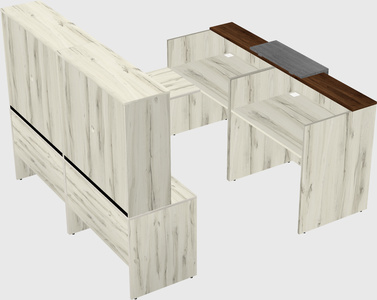 Shared one sided u-shaped reception desk