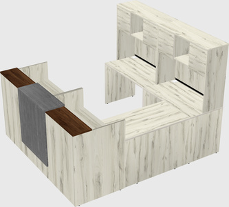 Shared one sided u-shaped reception desk