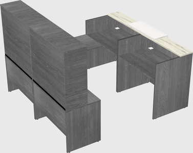 Shared one sided u-shaped reception desk