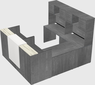 Shared one sided u-shaped reception desk