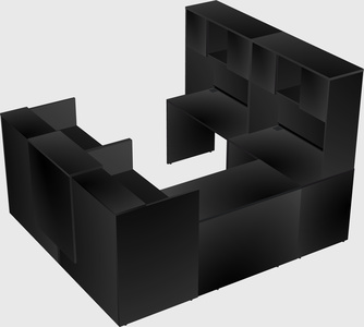 Shared one sided u-shaped reception desk