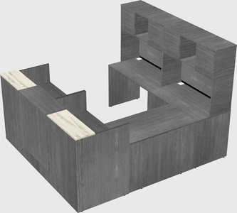 Shared one sided u-shaped reception desk
