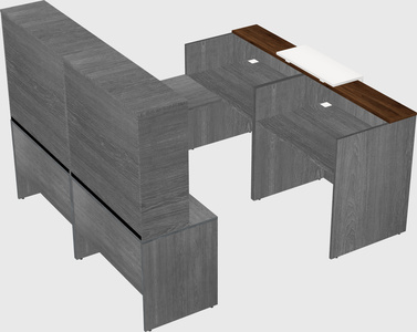 Shared one sided u-shaped reception desk
