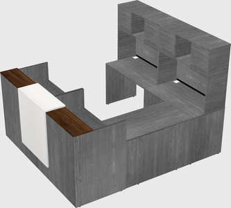 Shared one sided u-shaped reception desk