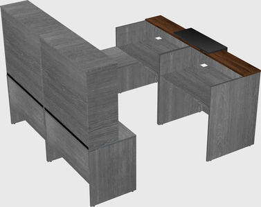Shared one sided u-shaped reception desk