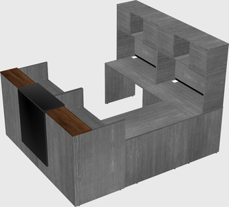 Shared one sided u-shaped reception desk