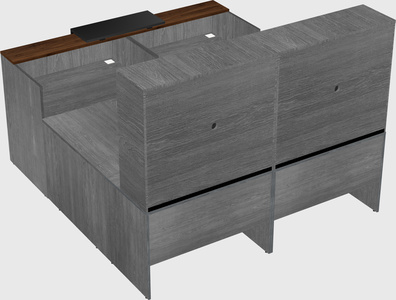 Shared one sided u-shaped reception desk