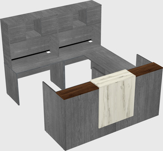 Shared one sided u-shaped reception desk