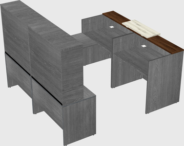 Shared one sided u-shaped reception desk
