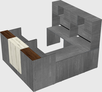 Shared one sided u-shaped reception desk