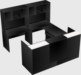 Shared one sided u-shaped reception desk