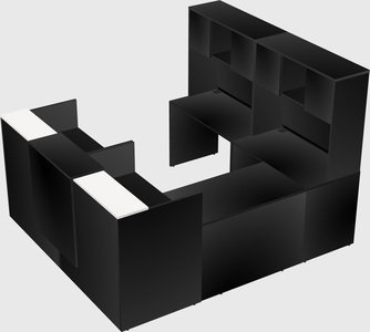 Shared one sided u-shaped reception desk
