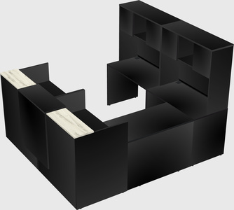 Shared one sided u-shaped reception desk