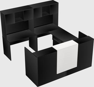 Shared one sided u-shaped reception desk