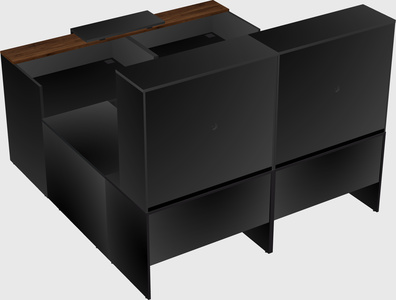 Shared one sided u-shaped reception desk
