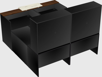 Shared one sided u-shaped reception desk