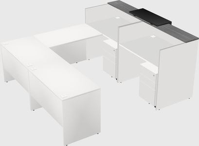 Shared one sided u-shaped reception desk