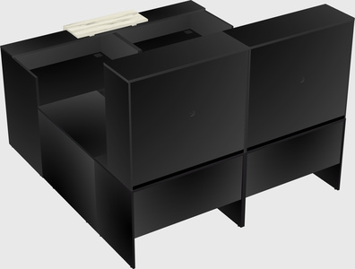 Shared one sided u-shaped reception desk