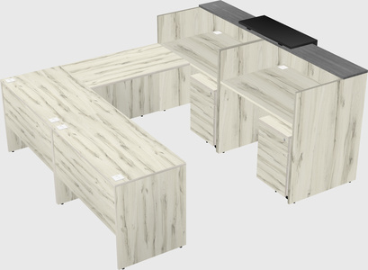 Shared one sided u-shaped reception desk