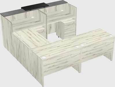 Shared one sided u-shaped reception desk