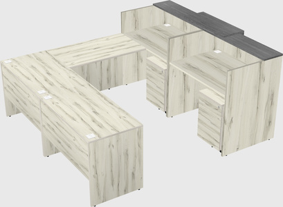 Shared one sided u-shaped reception desk