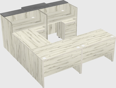 Shared one sided u-shaped reception desk