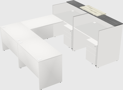 Shared one sided u-shaped reception desk