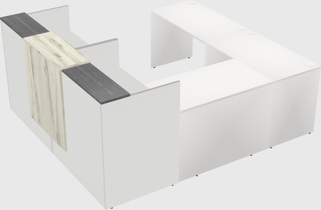 Shared one sided u-shaped reception desk