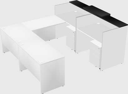 Shared one sided u-shaped reception desk