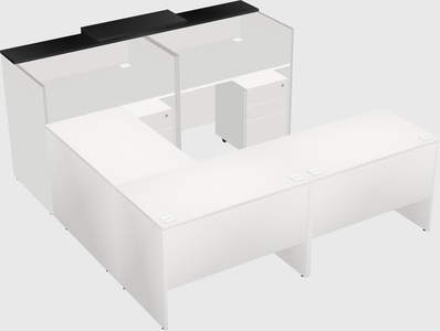 Shared one sided u-shaped reception desk