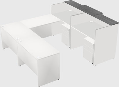 Shared one sided u-shaped reception desk