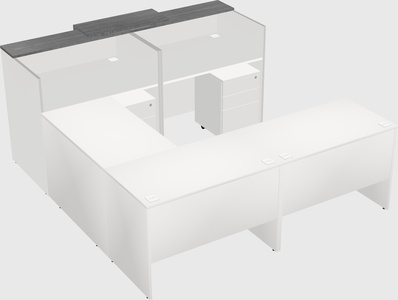 Shared one sided u-shaped reception desk