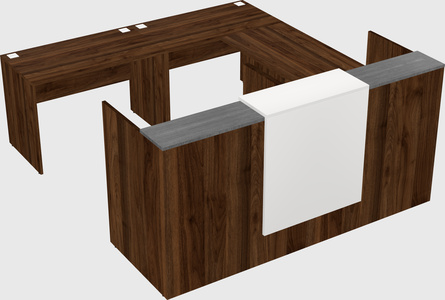 Shared one sided u-shaped reception desk
