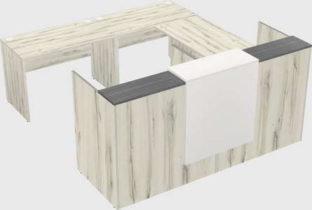 Shared one sided u-shaped reception desk