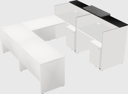 Shared one sided u-shaped reception desk