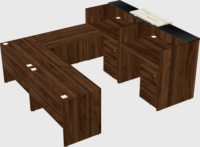 Shared one sided u-shaped reception desk